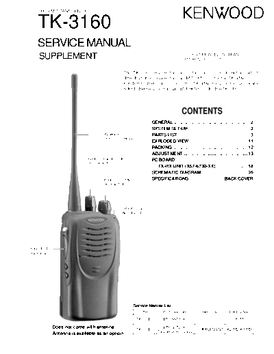 Kenwood B51-8672-00  Kenwood UHF FM Transceiver UHF FM Transceiver Kenwood TK-3160 SUPPLEMENT B51-8672-00.pdf