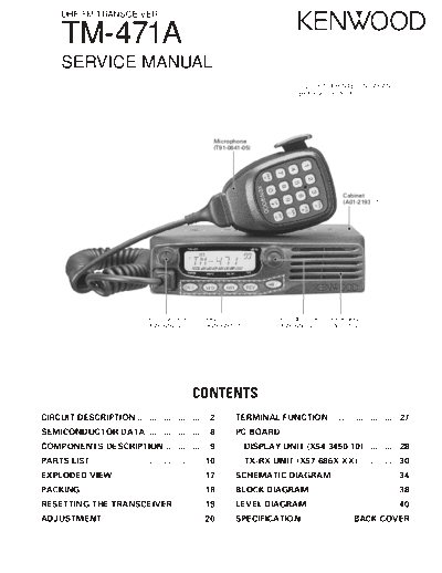 Kenwood B51-8664-00-TXT  Kenwood UHF FM Transceiver UHF FM Transceiver Kenwood TM-471A B51-8664-00-TXT.pdf