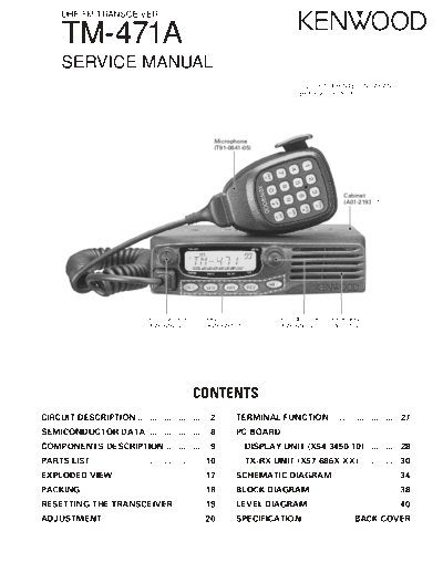 Kenwood B51-8664-00  Kenwood UHF FM Transceiver UHF FM Transceiver Kenwood TM-471A B51-8664-00.pdf