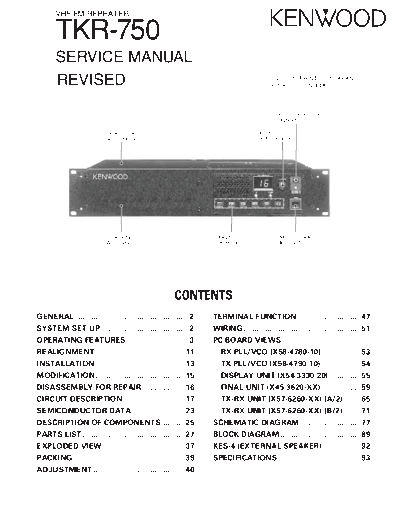 Kenwood B51-8556-10  Kenwood VHF FM Repeater VHF FM Repeater Kenwood TKR-750 B51-8556-10.pdf