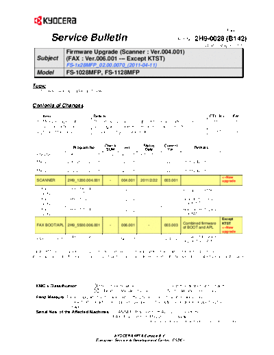 Kyocera SB-2H9-0028-B142  Kyocera Printer FS-1028-1128MFP SERVICEBULLETINS SB-2H9-0028-B142.pdf