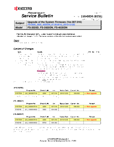 Kyocera SB-2J0-0024-B033 1  Kyocera Printer FS-2020-3920-4020 SERVICEBULLETINS SB-2J0-0024-B033_1.pdf