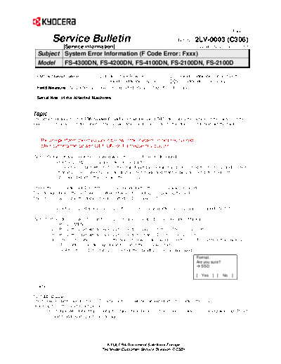 Kyocera SB-2LV-0003-C306  Kyocera Printer FS-2100-4100-4200-4300 ServiceBulletin SB-2LV-0003-C306.pdf