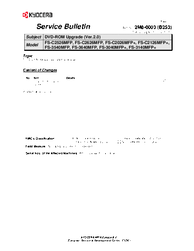 Kyocera SB-2M8-0003-B253  Kyocera Printer FS-3040P_3140P SERVICEBULLETIN SB-2M8-0003-B253.pdf