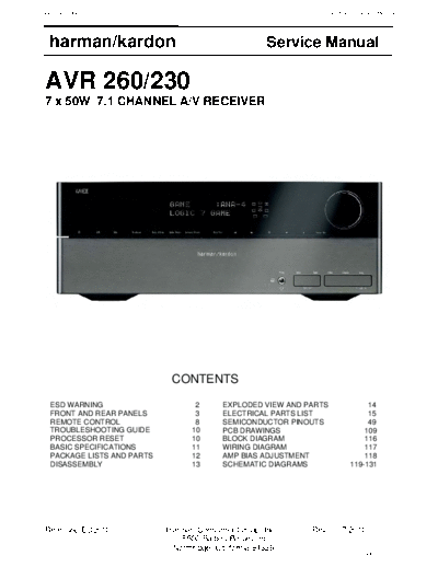Harman Kardon AVR-260 & 230  Harman Kardon AVR AVR-260 & 230 AVR-260 & 230.pdf