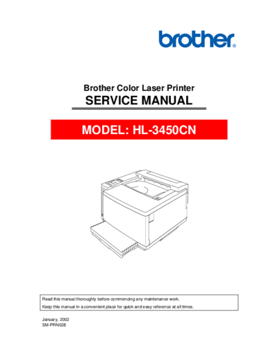 Brother HL-3450cn Service Manual  Brother Printers Laser HL3450 Brother HL-3450cn Service Manual.pdf