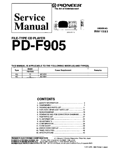 Pioneer hfe   pd-f905 service en rrv1582  Pioneer CD PD-F905 hfe_pioneer_pd-f905_service_en_rrv1582.pdf