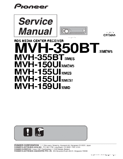 Pioneer hfe   mvh-150ui 155ui 159ui 350bt 355bt service crt5065 en  Pioneer Car Audio MVH-350BT hfe_pioneer_mvh-150ui_155ui_159ui_350bt_355bt_service_crt5065_en.pdf