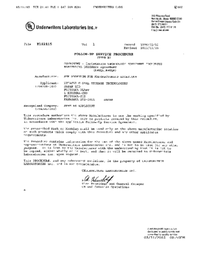 Hitachi Deskstar 180GXP Agency Approval Letter  Hitachi disk Hitachi Deskstar 180GXP Agency Approval Letter.pdf