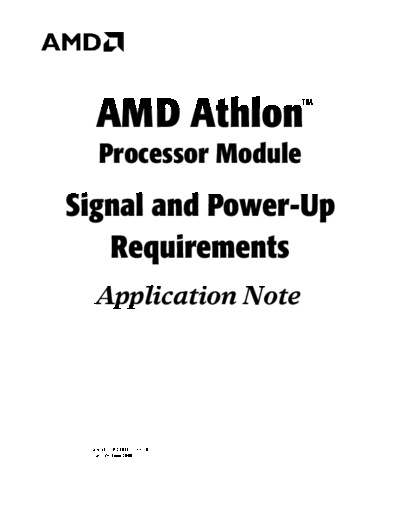 AMD Athlon Processor Module Signal and Power-Up Requirements Application Note  AMD AMD Athlon Processor Module Signal and Power-Up Requirements Application Note.pdf