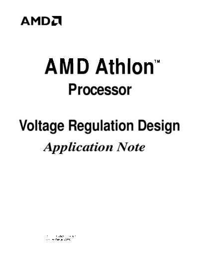 AMD Athlon Processor Voltage Regulation Application Note  AMD AMD Athlon Processor Voltage Regulation Application Note.pdf