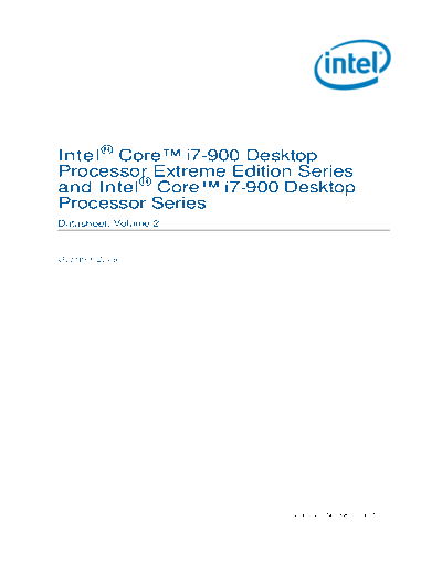 Intel  Core i7 Processor Extreme Edition Series and   Core i7 Processor Datasheet - Volume 2  Intel Intel Core i7 Processor Extreme Edition Series and Intel Core i7 Processor Datasheet - Volume 2.pdf
