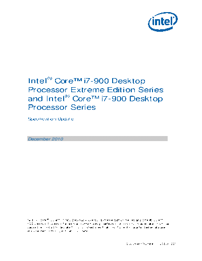 Intel ® Core™ i7 Processor Extreme Edition Series and ® Core™ i7 Processor Specification Update Intel Intel® Core™ i7 Processor Extreme Edition Series and Intel® Core™ i7 Processor Specification Update.pdf